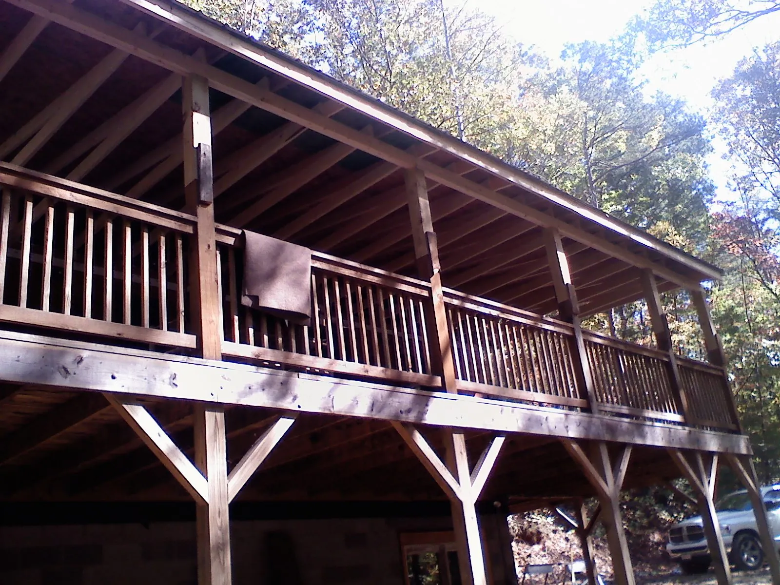 Timber framing under a new elevated porch and deck — Roof Leak Repair in Guild by Roofing Brothers